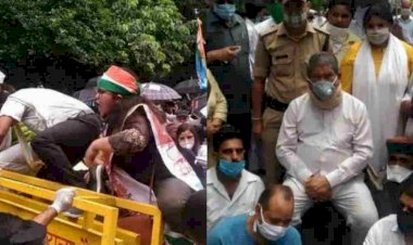 उत्तराखंड:राजभवन कूच कर रहे कांग्रेसियों को पुलिस ने हाथीबडक़ला बैरियर पर ही रोका 