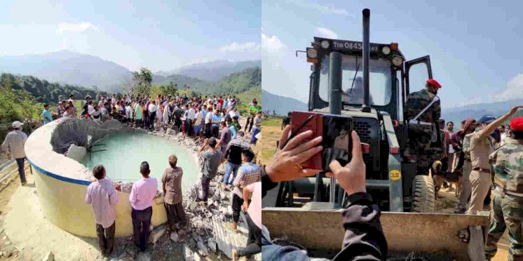 पिथौरागढ़: अपनी जमीन बता सेना ने तोड़ डाला 60 हजार लीटर पेयजल क्षमता का टैंक