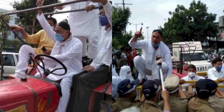 उत्तराखंड विधानसभा सत्र:  कांग्रेस विधायक ट्रैक्टर से पहुंचे विधानसभा