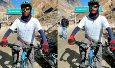देश के सीमांत गांव माणा से लेकर कन्याकुमारी तक के लिए साइकिल यात्रा शुरू की 