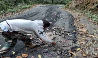 डामर किया है या कलई!  पौड़ी गढ़वाल की इस रोड  पर 5 दिन में उखड़ गया डामर, देखें वीडियो
