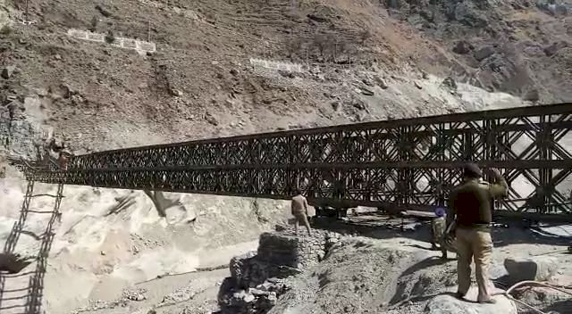 ऋषिगंगा आपदा में बह गए पुल को फिर से बनाया बीआरओ ने