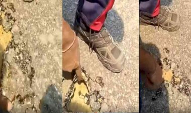 हद है भ्रष्टाचार की ! अंगुली से उखड़ रहा सड़क का डामर, वीडियो वायरल