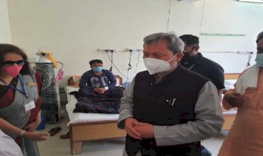उत्तरकाशी: सीएम तीरथ ने बड़कोट में किया कोविड केयर सेंटर का निरीक्षण