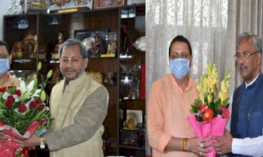 शपथ ग्रहण से पहले पूर्व सीएम तीरथ और त्रिवेन्द्र से मिले मनोनीत सीएम पुष्कर सिंह धामी