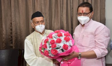 दिल्ली दौरे में अपने राजनीतिक गुरु भगत सिंह कोश्यारी से मिले सीएम धामी