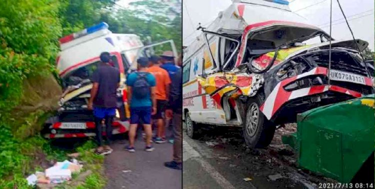 उत्तराखंड: गर्भवती को अस्पताल ले जा रही  108 एंबुलेंस दुर्घटनाग्रस्त