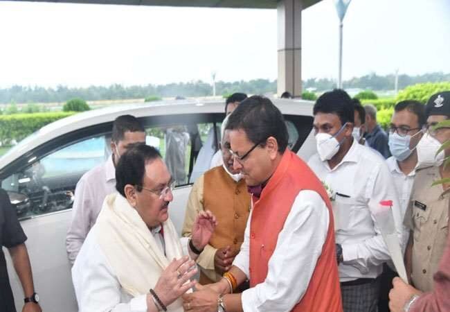 सीएम पुष्कर धामी ने राष्ट्रीय अध्यक्ष के सामने पेश किया अपना रिपोर्ट कार्ड