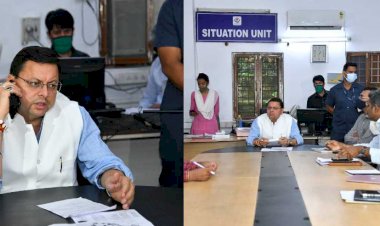 सीएम पुष्कर सिंह धामी पहुंचे सचिवालय स्थित आपदा कंट्रोल रूम