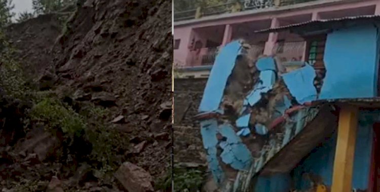 थराली: बारिश के चलते एक मकान ढहा, देखें आफत की बारिश का कहर