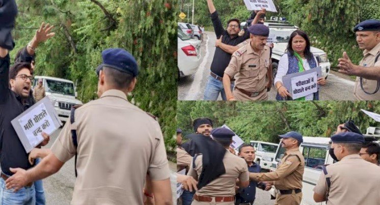 टिहरी में मंत्री प्रेमचंद अग्रवाल को कॉन्ग्रेसियों ने दिखाए काले झंडे