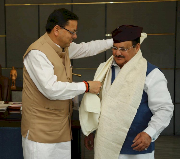 बीजेपी राष्ट्रीय अध्यक्ष से मिले सीएम धामी, दी जन्मदिन की मुबारकबाद