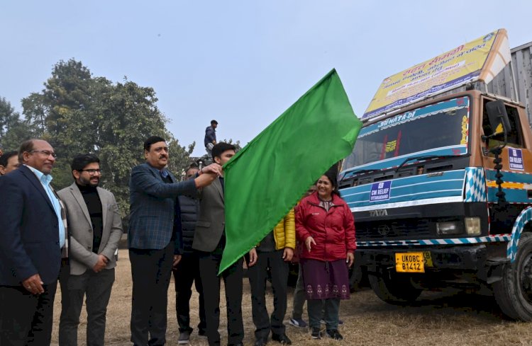 हरिद्वार से पांच ट्रकों में भेजी गई जोशीमठ के आपदा प्रभावितों के लिए राहत सामग्री