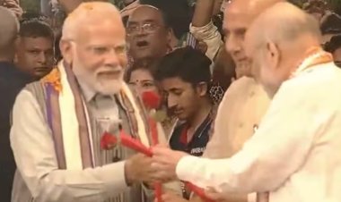 जी20 की सफलता के बाद चुनावी बैठक के लिए बीजेपी मुख्यालय में पीएम मोदी का भव्य स्वागत