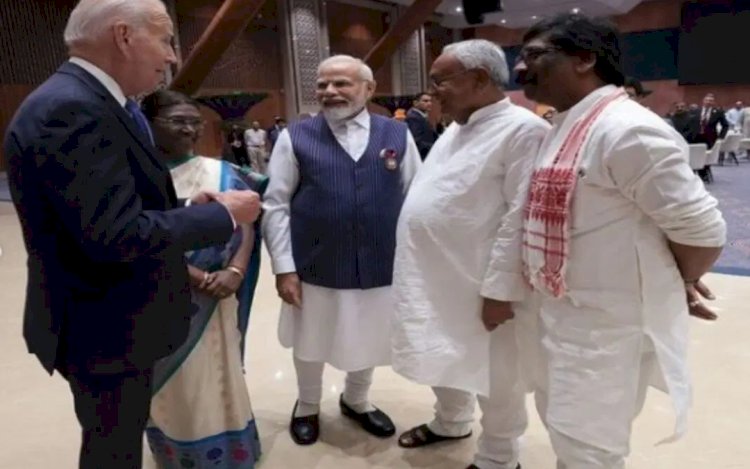 जी 20 सम्मेलन की डिनर पार्टी के दौरान अमेरिकी राष्ट्रपति बाइडेन से मिले बिहार के सीएम नीतीश कुमार, पीएम मोदी ने जारी की तस्वीर
