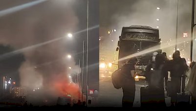 मोहाली: जीरकपुर फ्लाईओवर पर बस में अचानक लगी आग, 50 लोग थे सवार...